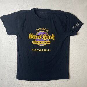 Hard Rock Cafe Hollywood Florida Seminole Hotel Casino Black T‎ Shirt Mens Large